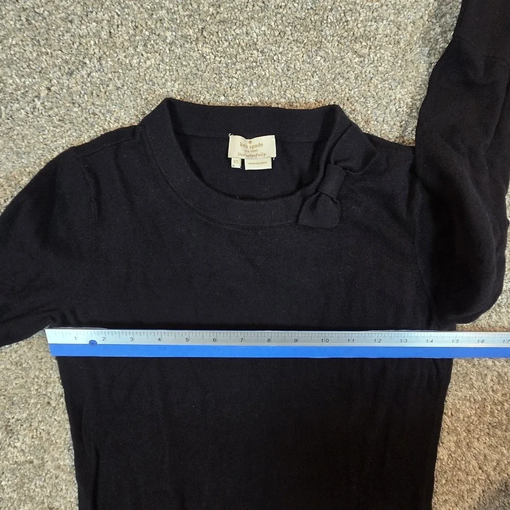 Kate Spade 3/4 Sleeve Woman's XS Black Sweater With Bow‎